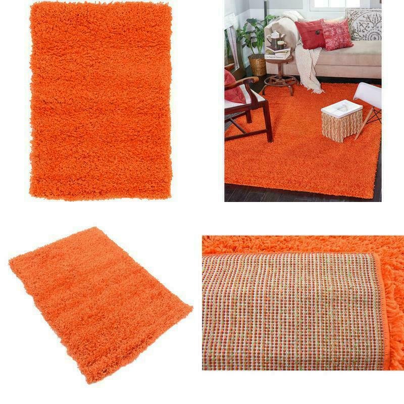 Solid Shag Tiger Orange 2 Ft. X 3 Ft. Area Rug