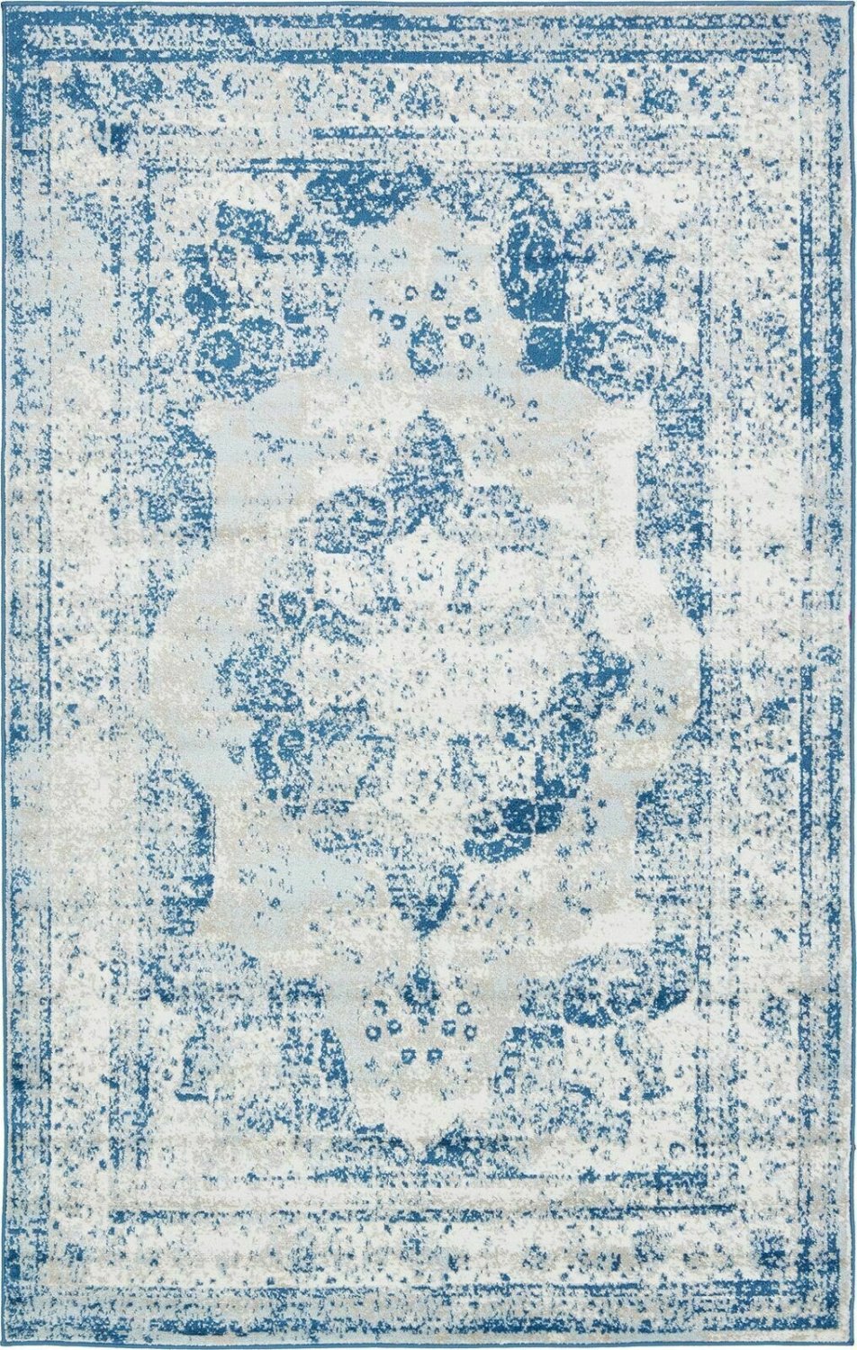Unique Loom Sofia Collection Blue 5 x 8 Area Rug (5' x 8')