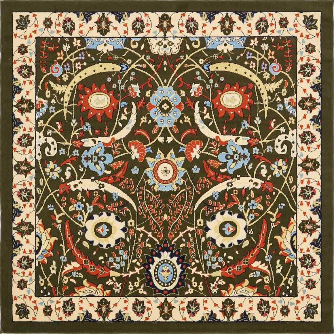 Unique Loom Espahan Collection Classic Traditional square Rug (8'x8') 137545