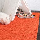 Solo Solid Shag Collection Modern Plush Tiger Orange Area Rug 4 0 x 6 0 NEW