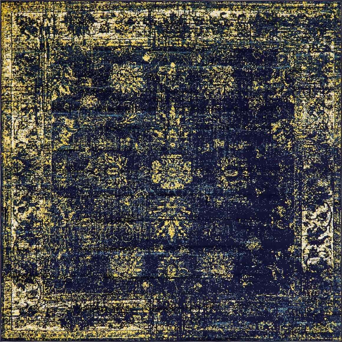 Unique Loom Sofia Traditional Area Rug,( 8' 0 x 8' 0) Navy Blue  141608