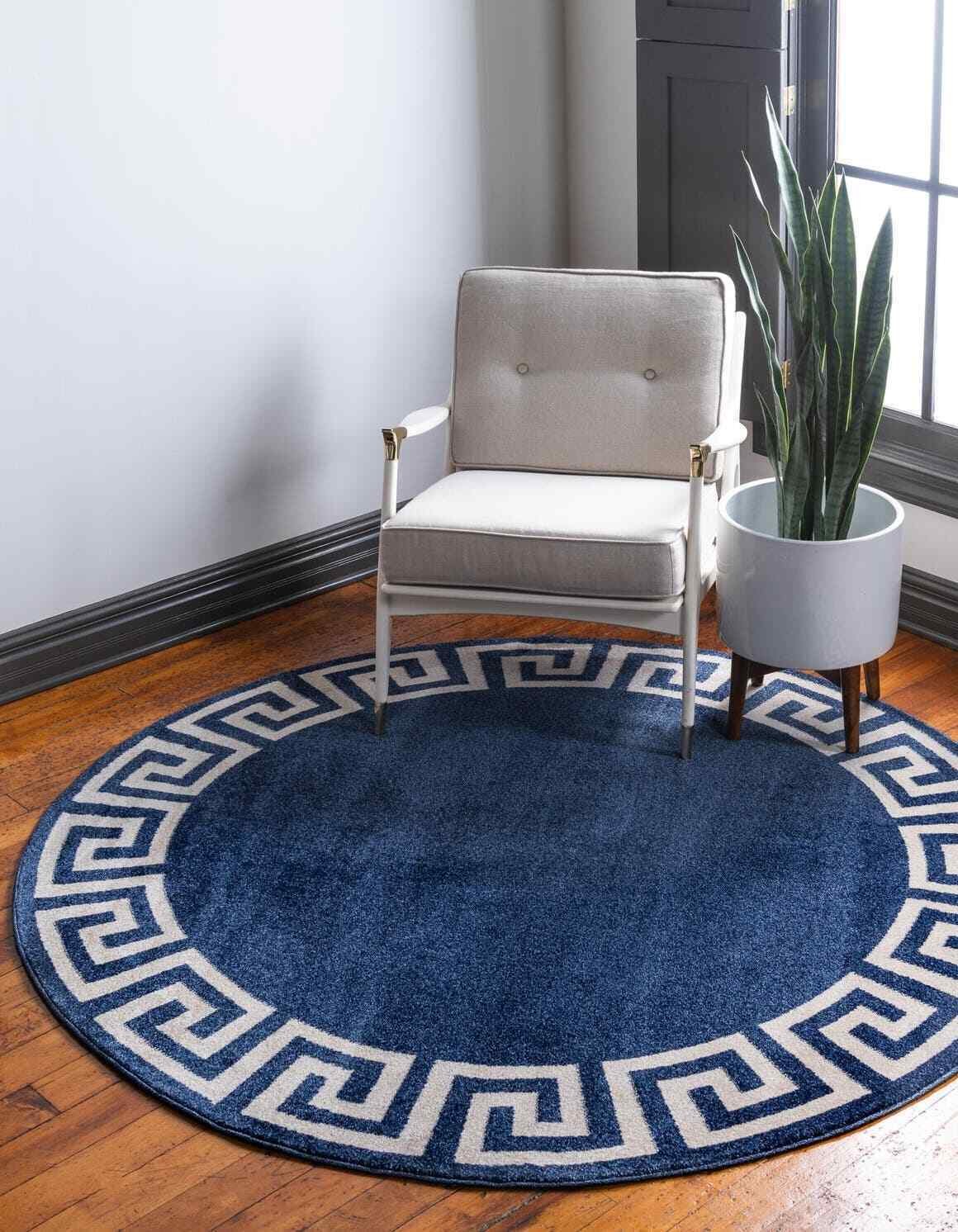 Unique Loom Athens Collection Geometric Casual Modern  Round 6' Rug 123807