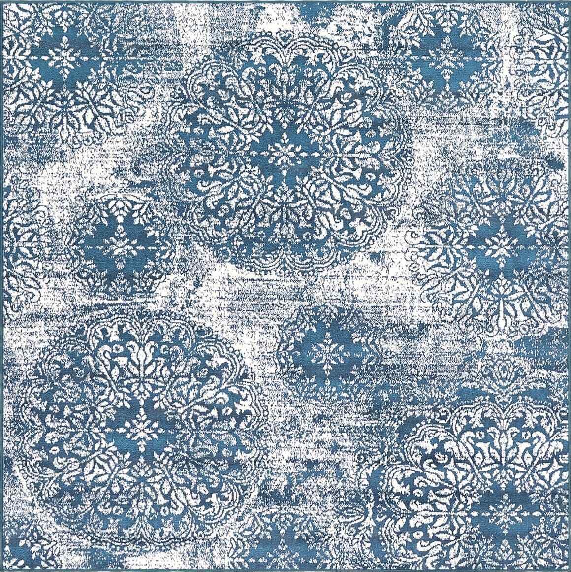 Unique Loom 3141619 Sofia Collection Traditional Vintage Blue Square Rug (6' 0 x