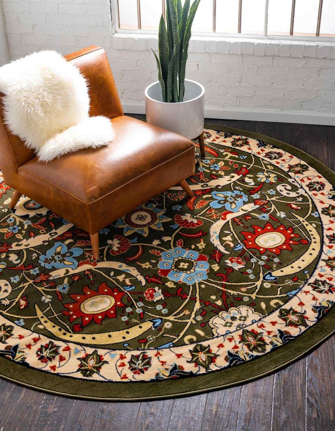 Unique Loom Espahan Collection Classic Traditional round Rug (8')  137541