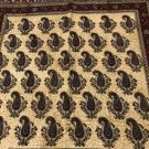 fine high end art feat hand block print cotton paisley fix color size 30"*30"