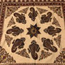 40” x 40” table runner coffee table top hand block print cotton natural dyes
