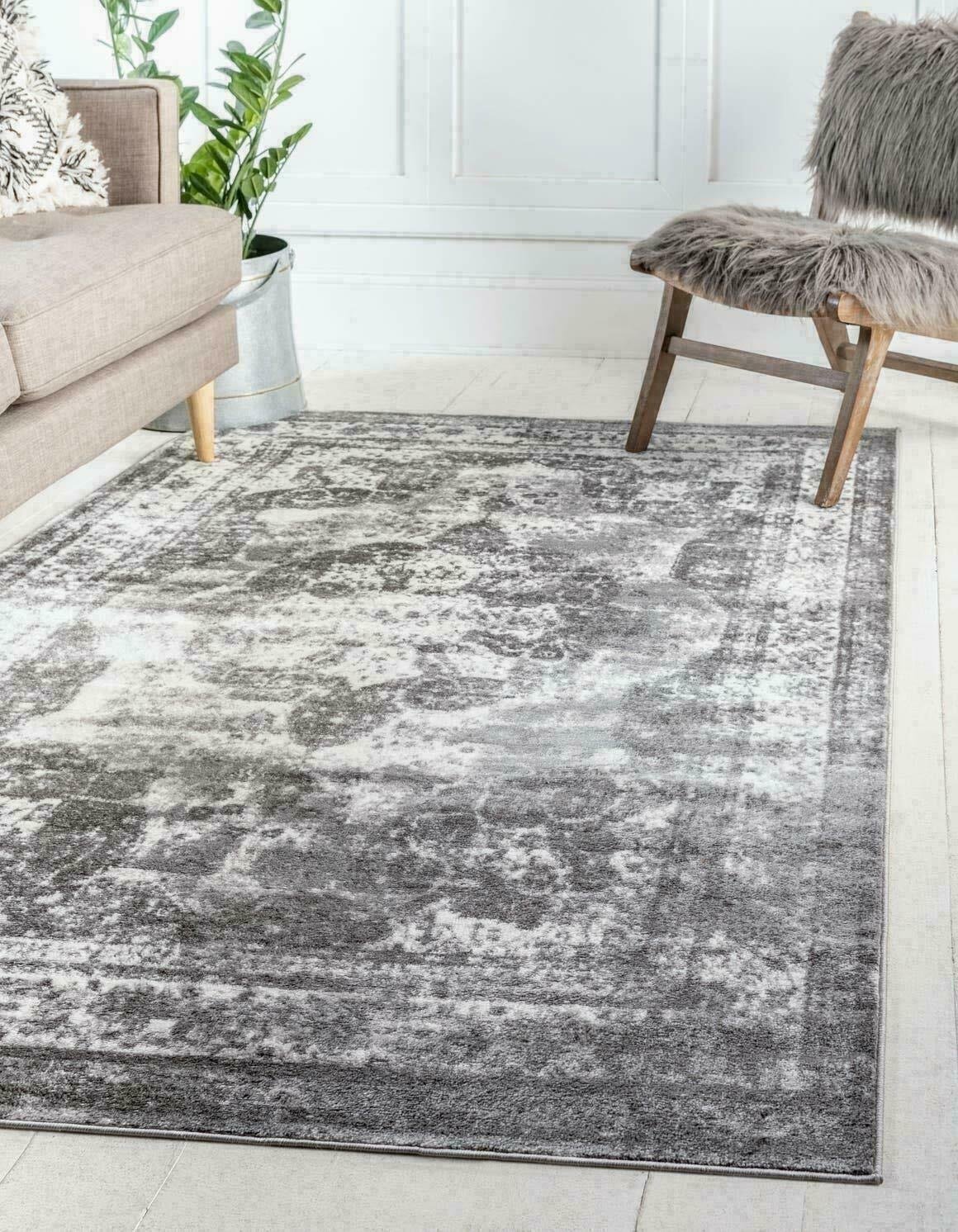 Unique Loom 3134092 Sofia Collection Traditional Vintage Gray Area Rug (5' 0 x 8
