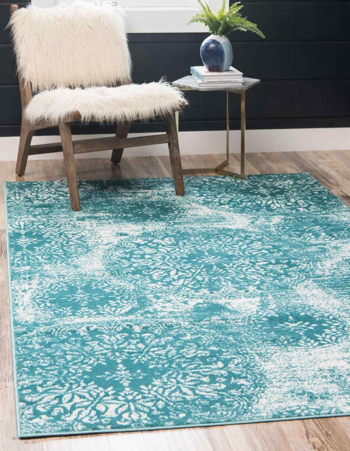 Unique Loom Grand Sofia Area Rug - 4' x 6' Turquoise 4' x 6'