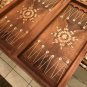 backgammon made of wood hand nade handicraft walnut wood engraved size18.5â x9.5