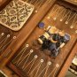 backgammon made of wood hand nade handicraft walnut wood engraved size18.5â x9.5