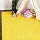 Unique Loom Solo Solid Shag. Modern Plush Tuscan Sun Yellow Area Rug. 4 x 6 ft.*