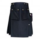Handmade Cargo Black Scottish highland Police Men utility Unisex Adult Kilt