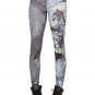 DC COMICS - BATMAN - CARTOON - ANIME - GREY - BLUE - LEGGINGS - M - 7/9 - NEW