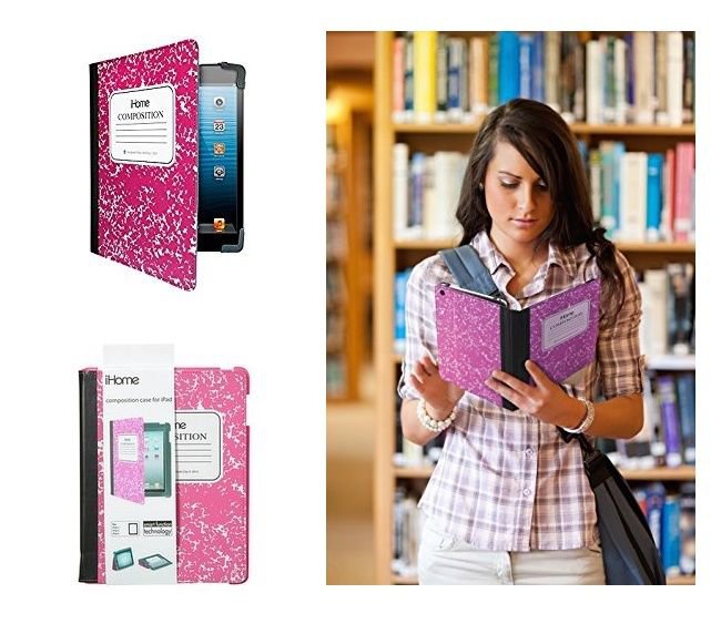 iHOME iPAD ALL MODELS RED COMPOSITION BOOK CASE STAND