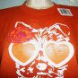 ANVIL - I LOVE PUPPIES - ORANGE - WHITE - GLITTER - T-SHIRT - LARGE - NEW - DOGS