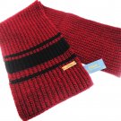 RALPH LAUREN - POLO - STRIPED - MERINO - WOOL - WINTER - SCARF - NEW - BURGUNDY