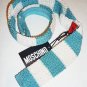 MOSCHINO - ITALY - WHITE - BLUE - SKINNY - STRIPED - SILK - TIE - NEW - TIES