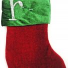 HOME ELEMENTS - "R" - VELVET - MONOGRAM - GREEN - RED - MINI - STOCKING - NEW