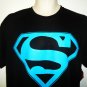 DC COMICS - SUPERMAN - BLACK - BLUE - MUSCLE - TEE - LARGE - BRAND NEW - BATMAN