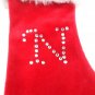 HOME ELEMENTS - "N" - JEWEL - MONOGRAM - WHITE - RED - MINI - STOCKING - NEW