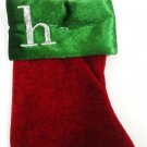 HOME ELEMENTS - "H" - VELVET - MONOGRAM - GREEN - RED - MINI - STOCKING - NEW