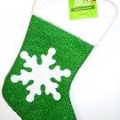 HOME ELEMENTS - CHRISTMAS - HOLIDAY - SNOWFLAKE - WHITE - GREEN - STOCKING - NEW