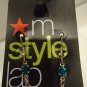 MACY'S - M STYLE LAB - BLUE - SILVER - SKULL - FASHION - EARRINGS - NEW - NWT