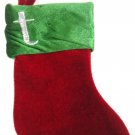 HOME ELEMENTS - "T" - VELVET - MONOGRAM - GREEN - RED - MINI - STOCKING - NEW