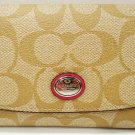 COACH - PEYTON - SIGNATURE - KHAKI - PINK - WALLET - CLUTCH - PURSE - BRAND NEW