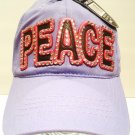 LUCKY - 777 - PEACE - RHINESTONE - LEATHER - LAVENDER - PINK - CAP - HAT - NEW