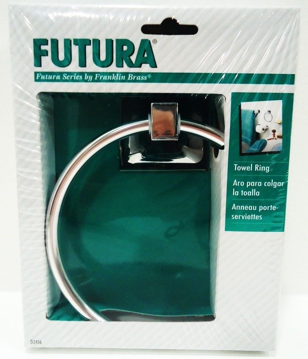 FRANKLIN BRASS FUTURA CHROME TOWEL RING BRAND NEW SEALED