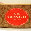 COACH - HORSE - CARRIAGE - SIGNATURE - KHAKI - RED - WRISTLET - NEW - PURSE