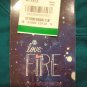 LOVE FIRE - AQUA - BLUE - BLACK - HEART - T-SHIRT - LARGE - BRAND NEW - TEE