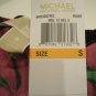 MICHAEL KORS - FLORAL - FASHION - BLOUSE - PINK - BLACK - GREEN - SMALL - NEW