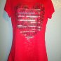 ROCKER GIRL - LOVE & PEACE - RED - HEART - T-SHIRT - XL/XG - 15/17 - BRAND NEW