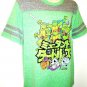 TEENAGE MUTANT NINJA TURTLES - GREEN - GRAY - VARSITY - LARGE - T-SHIRT - NEW