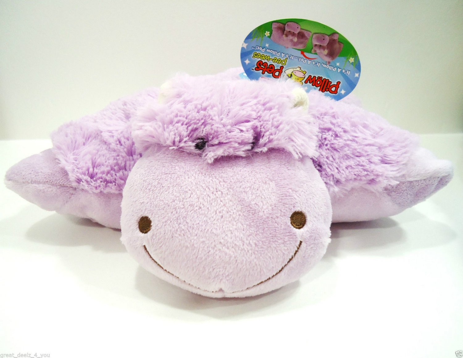 huggable hippo pillow pet