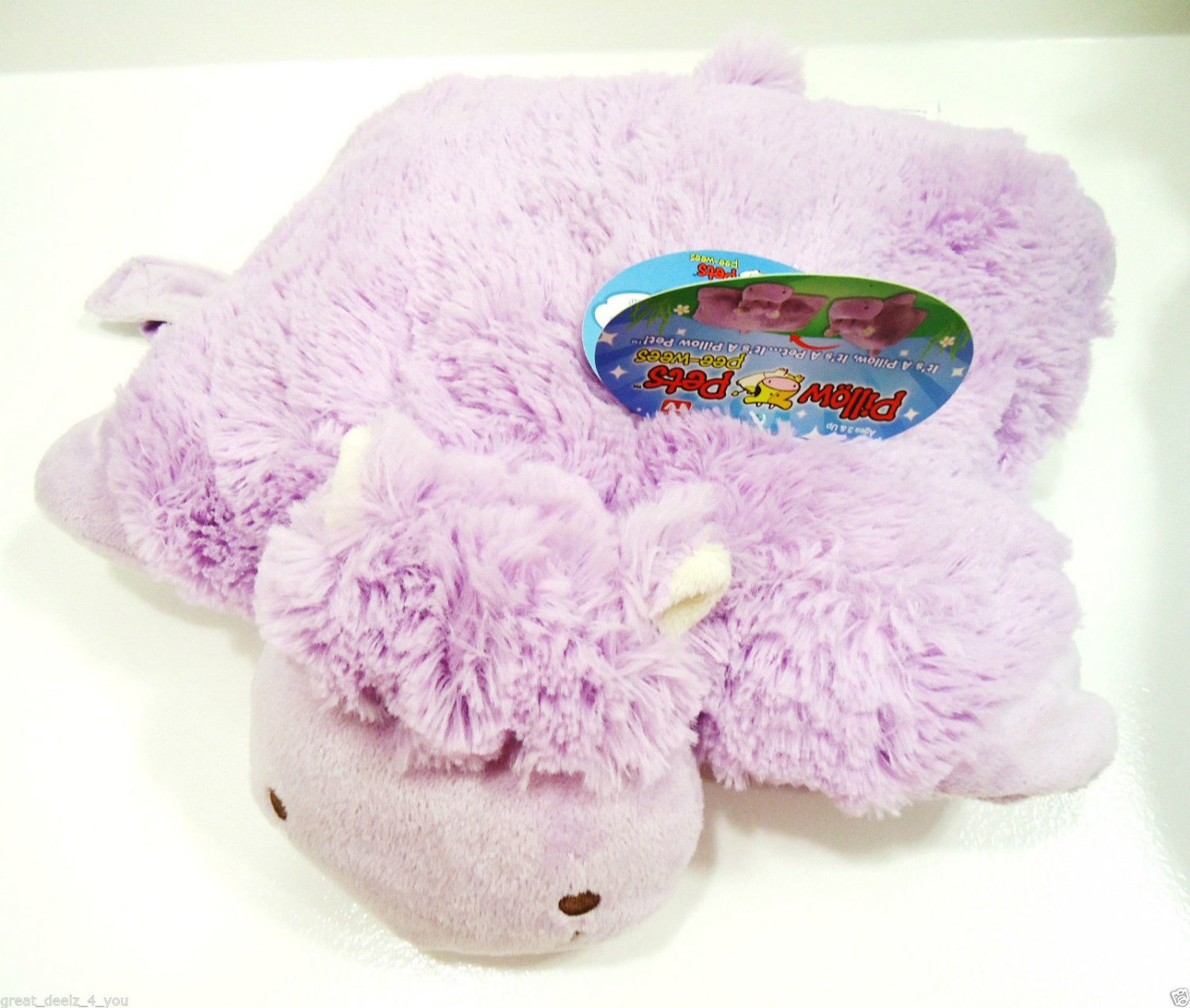 huggable hippo pillow pet