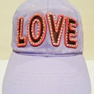 LUCKY - 777 - LOVE - RHINESTONE - LEATHER - LAVENDER - PINK - CAP - HAT - NEW