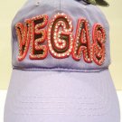 LUCKY 777 - VEGAS - RHINESTONE - LEATHER - LAVENDER - PINK - CAP - HAT - NEW
