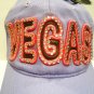 LUCKY 777 - VEGAS - RHINESTONE - LEATHER - LAVENDER - PINK - CAP - HAT - NEW