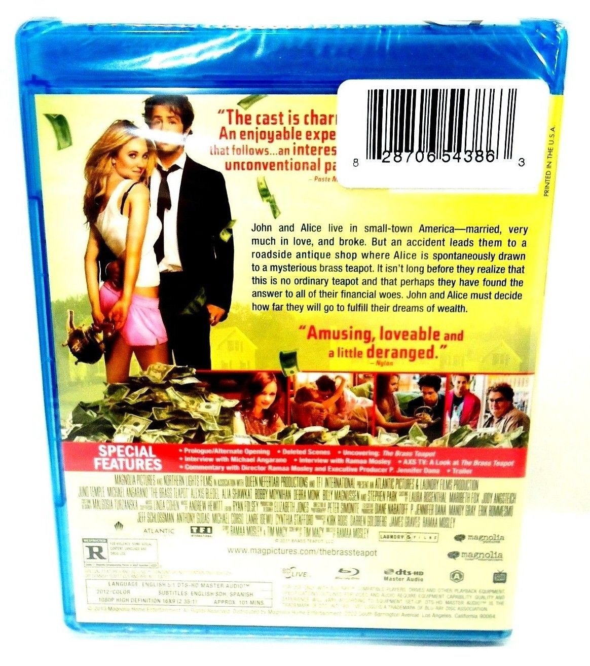 THE BRASS TEAPOT BLURAY DVD JUNO TEMPLE BRAND NEW COMEDY MOVIE