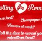 ROLLING FOR ROMANCE - VALENTINE'S DAY - LARGE - RED - WOOD - DICE - GAME - NEW