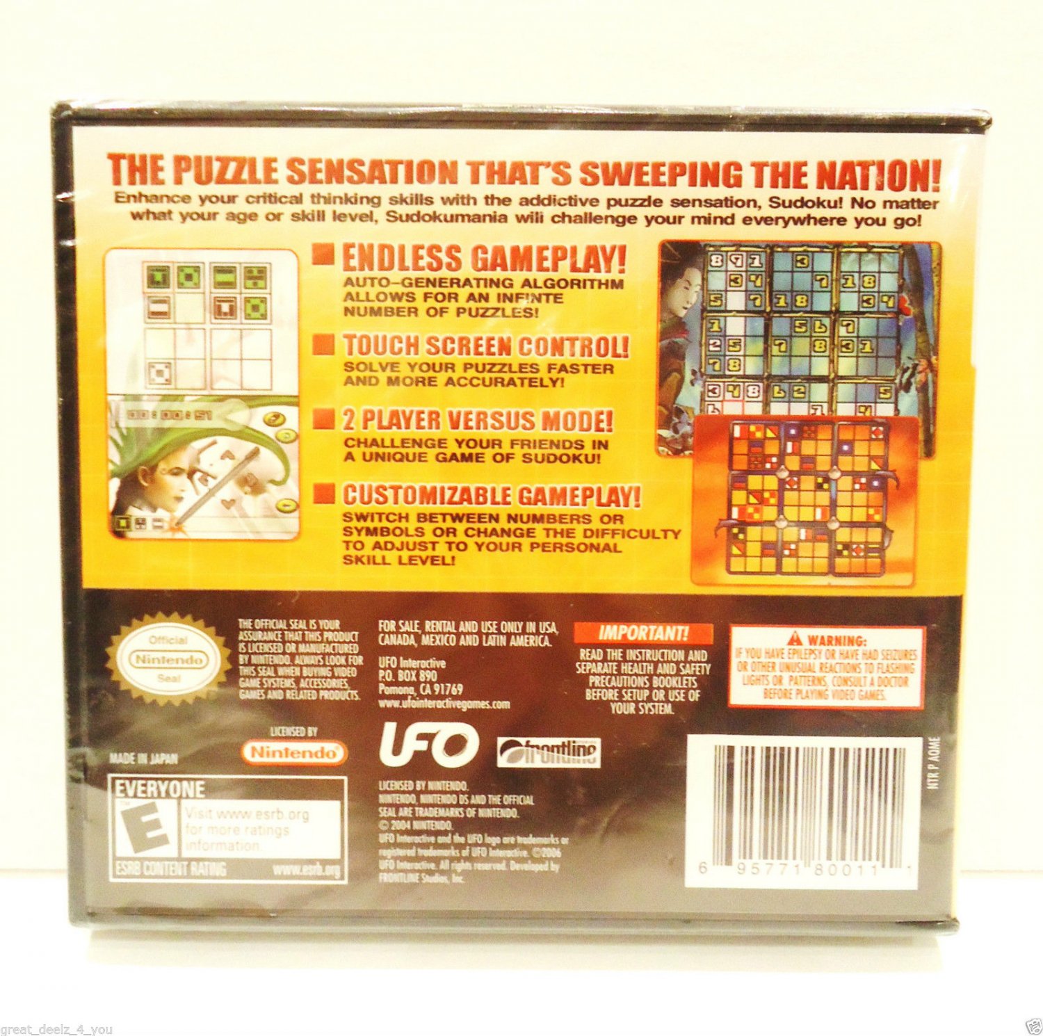 NINTENDO DS SUDOKU MANIA NEW VIDEO GAMES DS LITE DSi 