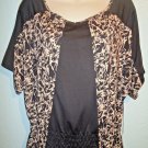 BCBG - MAX AZRIA - BLACK - SPLATTER - PRINT - BLOUSE - TOP - SHIRT - SMALL - NEW