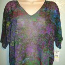 JESSICA SIMPSON - CLAUDIA - BLACK - GRAFITTI - FLORAL - BLOUSE - SMALL - NEW