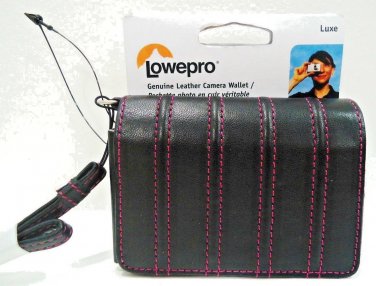 LOWEPRO - UNIVERSAL - BLACK - PINK - LEATHER - CAMERA - WALLET - NEW - SAMSUNG