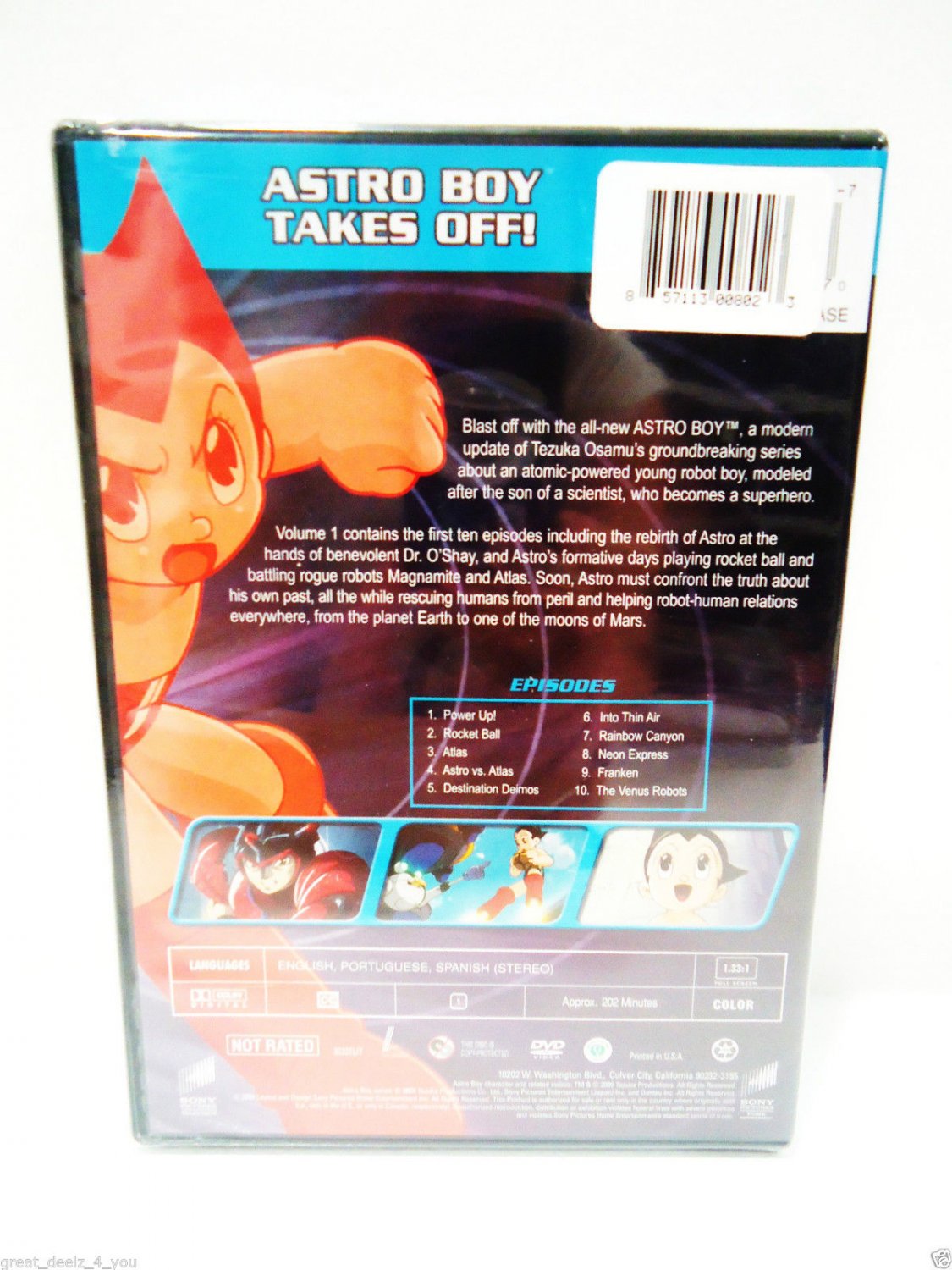 ASTRO BOY VOLUME 1 DVD VINTAGE COMIC CARTOON NEW JAPANESE