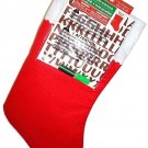HOME ELEMENTS - CHRISTMAS - 18" - MAKE YOUR OWN - IRON ON - STOCKING - RED - NEW