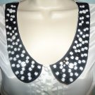JESSICA SIMPSON - WHITE - BEADED - COLLAR - LISETTE - BLOUSE - SMALL - TOP - NEW